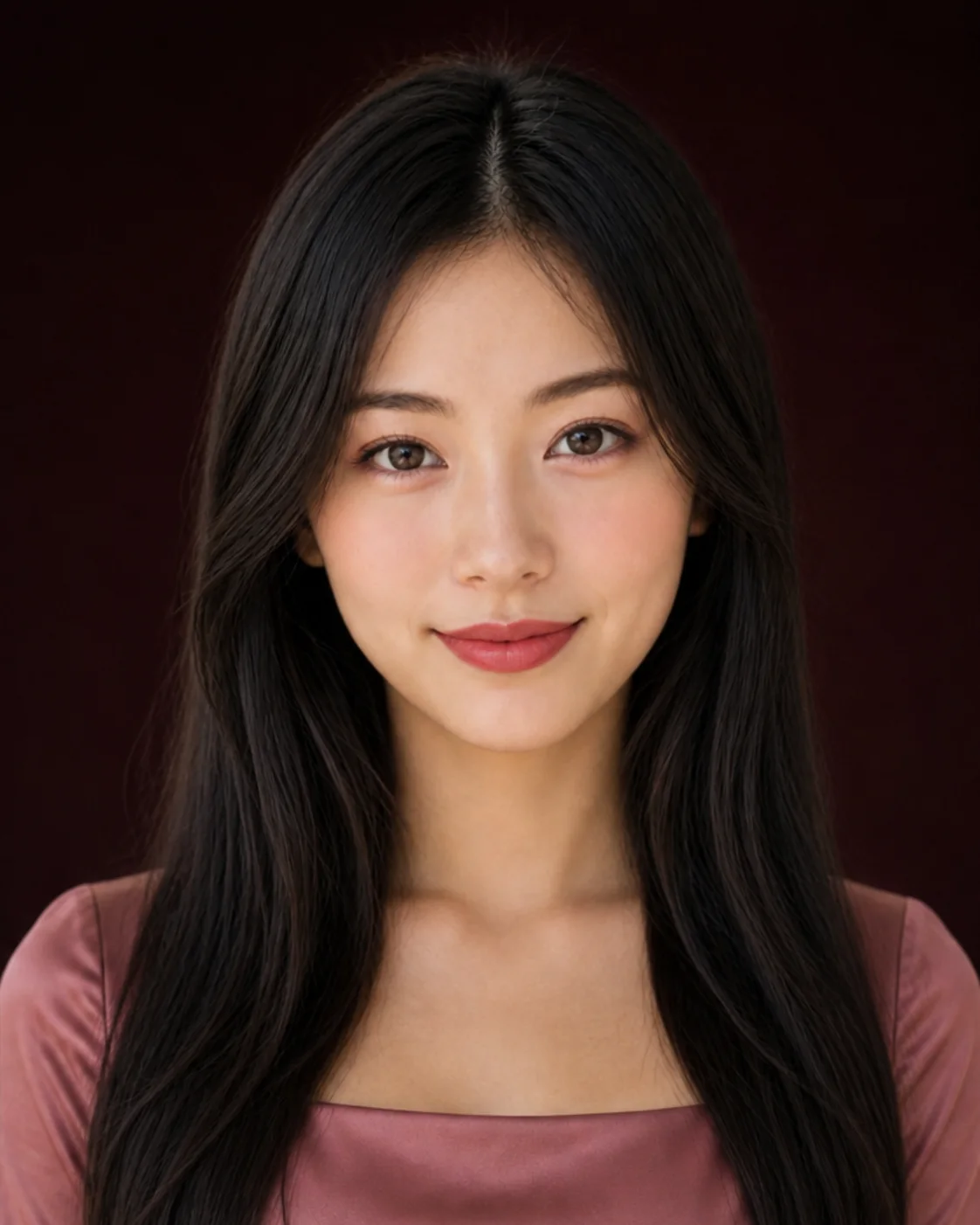 Portrait after a classic red lip makeup preview