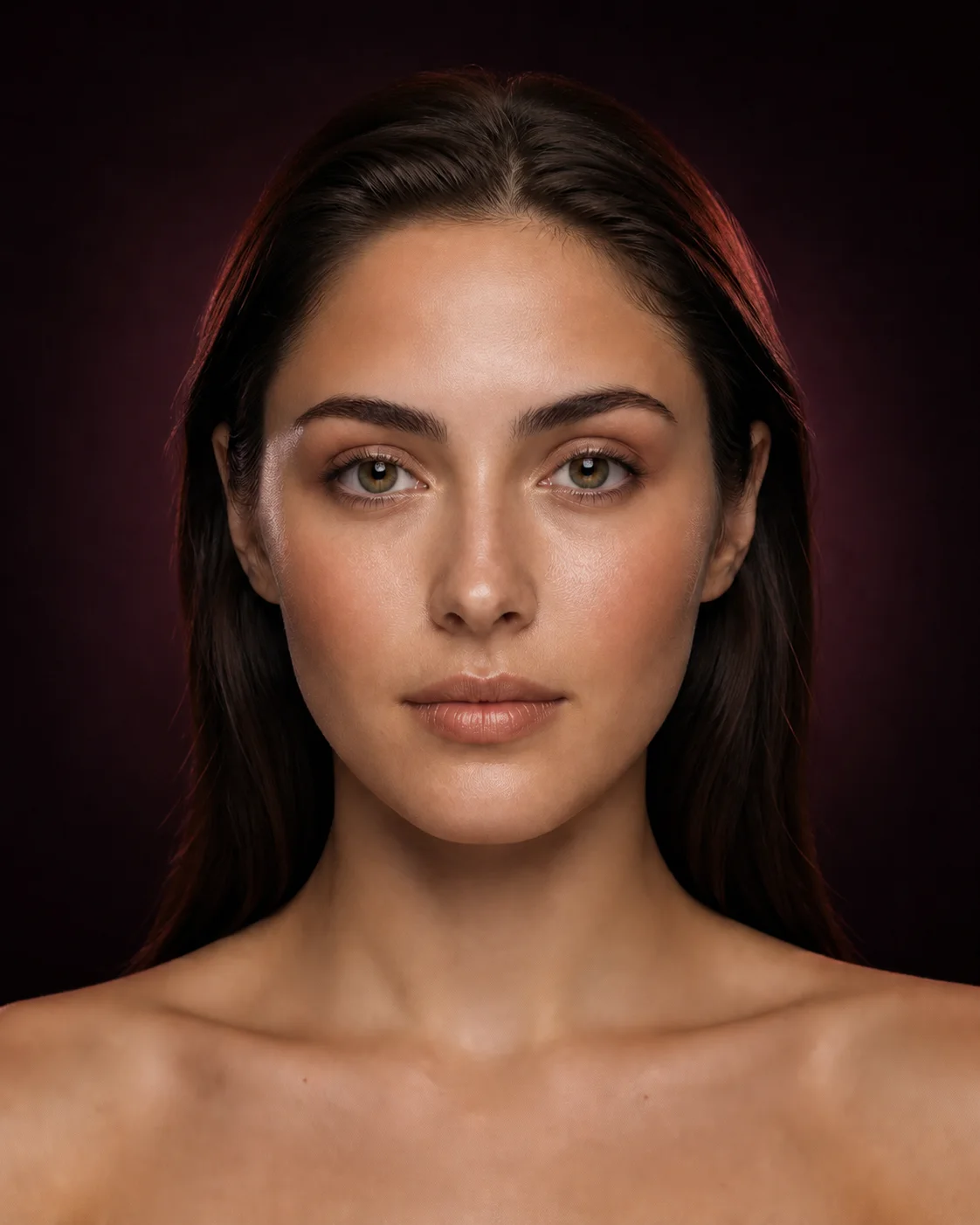 Warm bronze makeup transformation on an editorial portrait